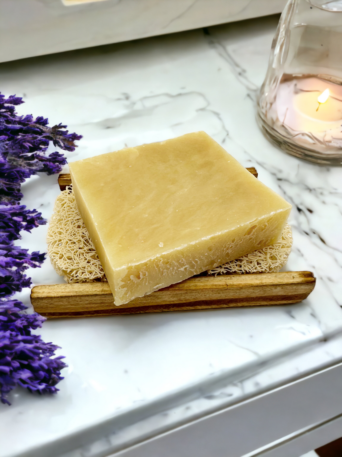 Handmade patchouli lavender natural goat milk soap bar