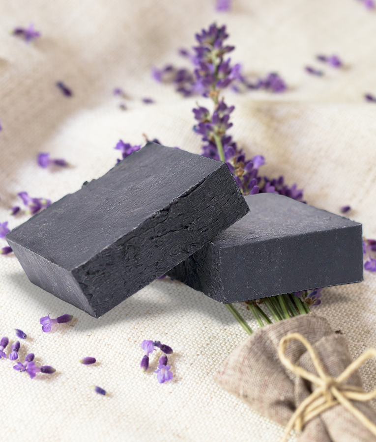 SAVONページ Lavender with Activated Charcoal Soap | Detox Vegan Bar | Organic