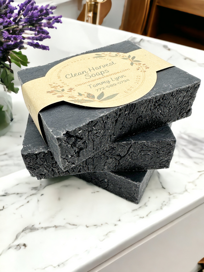 Lavender with Activated Charcoal Bar Soap (Vegan, Organic, All Natural
