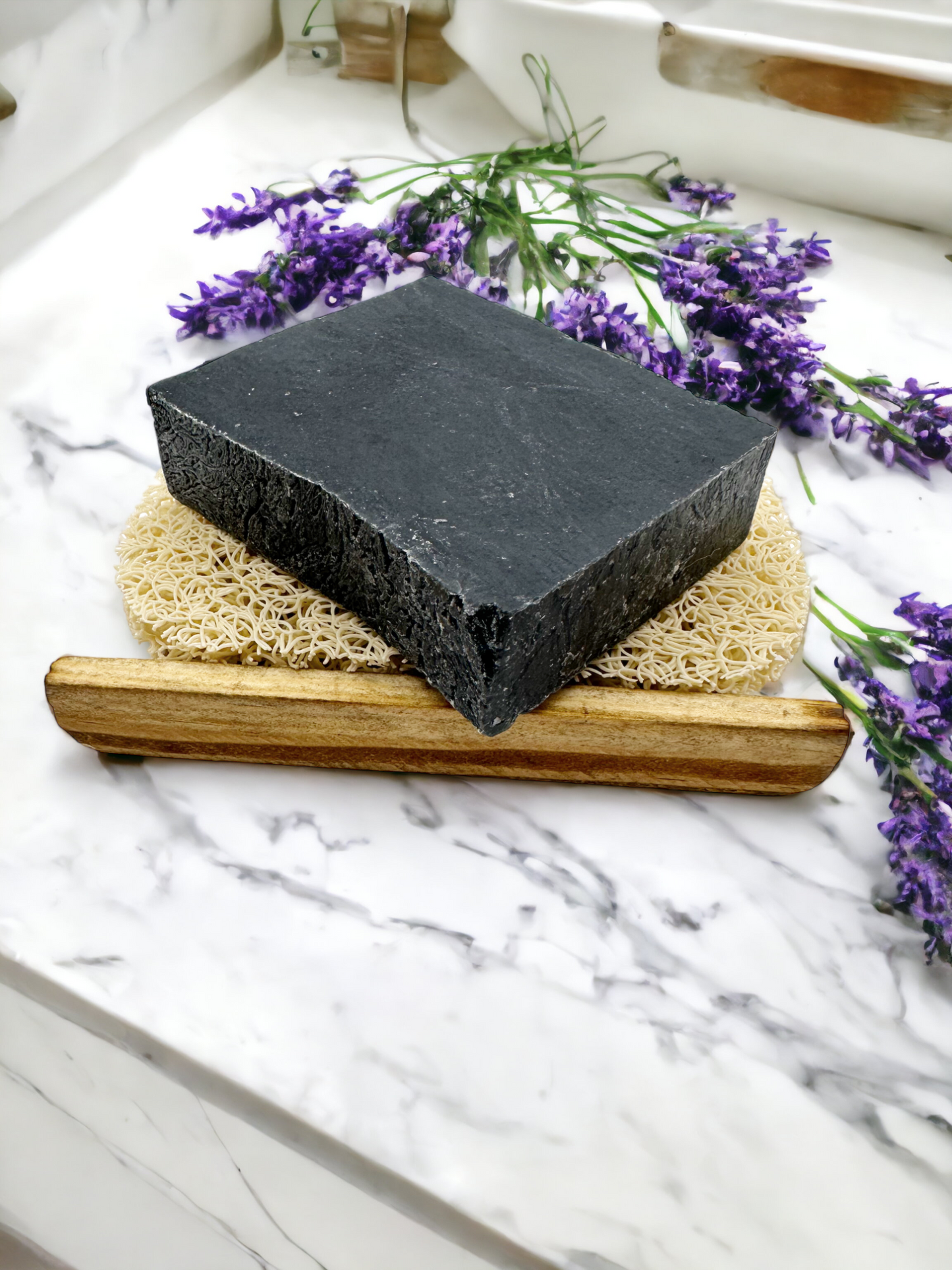 Lavender with Activated Charcoal Bar Soap (Vegan, Organic, All Natural