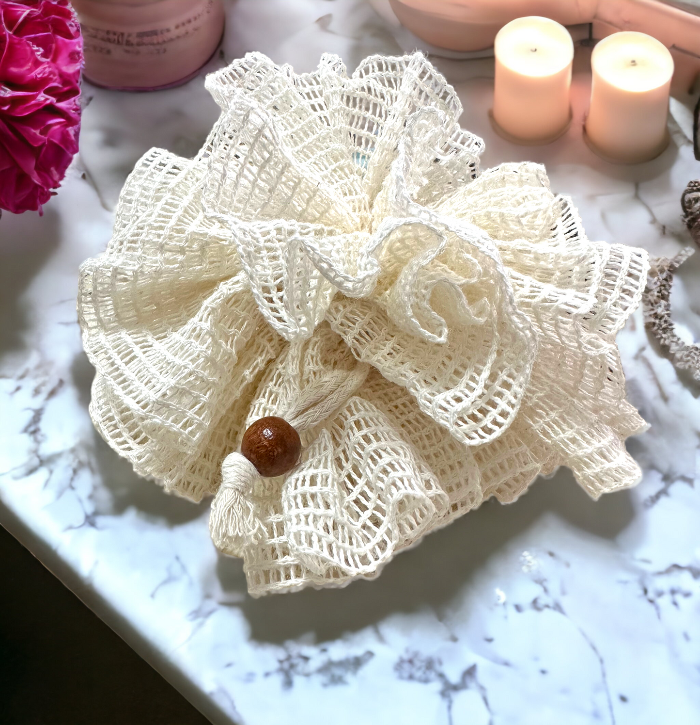 Natural Ramie Shower Pouf (All Natural)