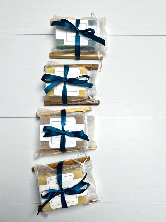 Handcrafted Soap Gift Set with Wooden Ladder